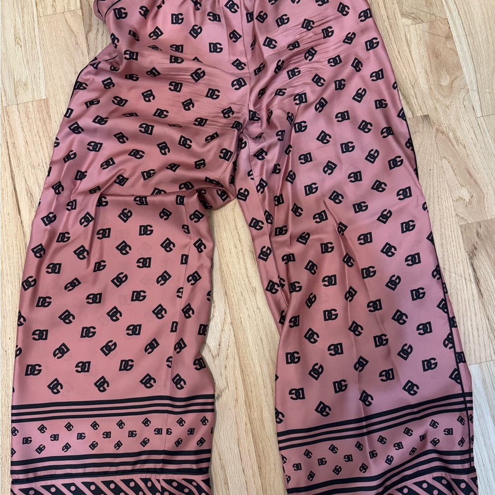 Dolce & Gabbana Pink and Black Pajama Bottoms